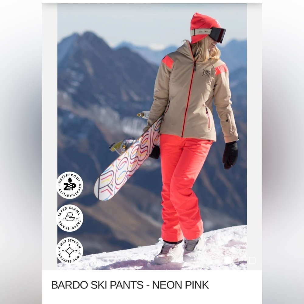 Watts Bardo Women’s Ski Snow Board Pants Sz 30W/31L Fluorescent Pink Water Proof